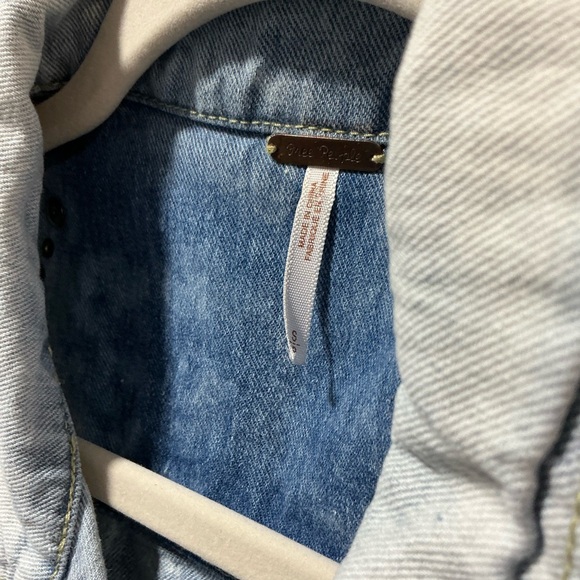 Free People Studded Light Wash Jean Vest - Picture 15 of 16